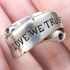 In Love We Trust Solid Sterling Silver Ring